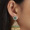 Emerald Bloom Floral Jhumkas