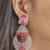Regal Ruby Crescent Moon Chandbalis