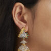 Silver Peacock Jhumka Earrings