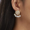 Circular Pearl-Dangle Studs