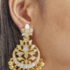 Ornate Mother of Pearl Chandbali Earrings