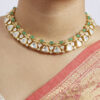 Varanasi Emerald Heritage Polki Choker & Jhumka Set