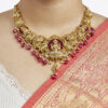 Majestic Ruby-Fringed Goddess Lakshmi Necklace