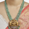 The Gaja Lakshmi Triple-Strand Emerald Haram