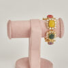 Multi-Stone Carved Floral Bracelet