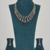 Ruby-Red Leaf Silhouette Necklace Set
