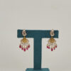 Lakshmi Motif Ruby Drop Earrings