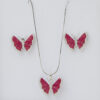Ruby Red Butterfly Crystal Set