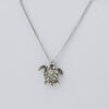 Oxidized Turtle Silver Pendant Chain