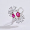 Twin Blossom statement ring