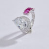 Regal Pear Solitaire Silver Ring