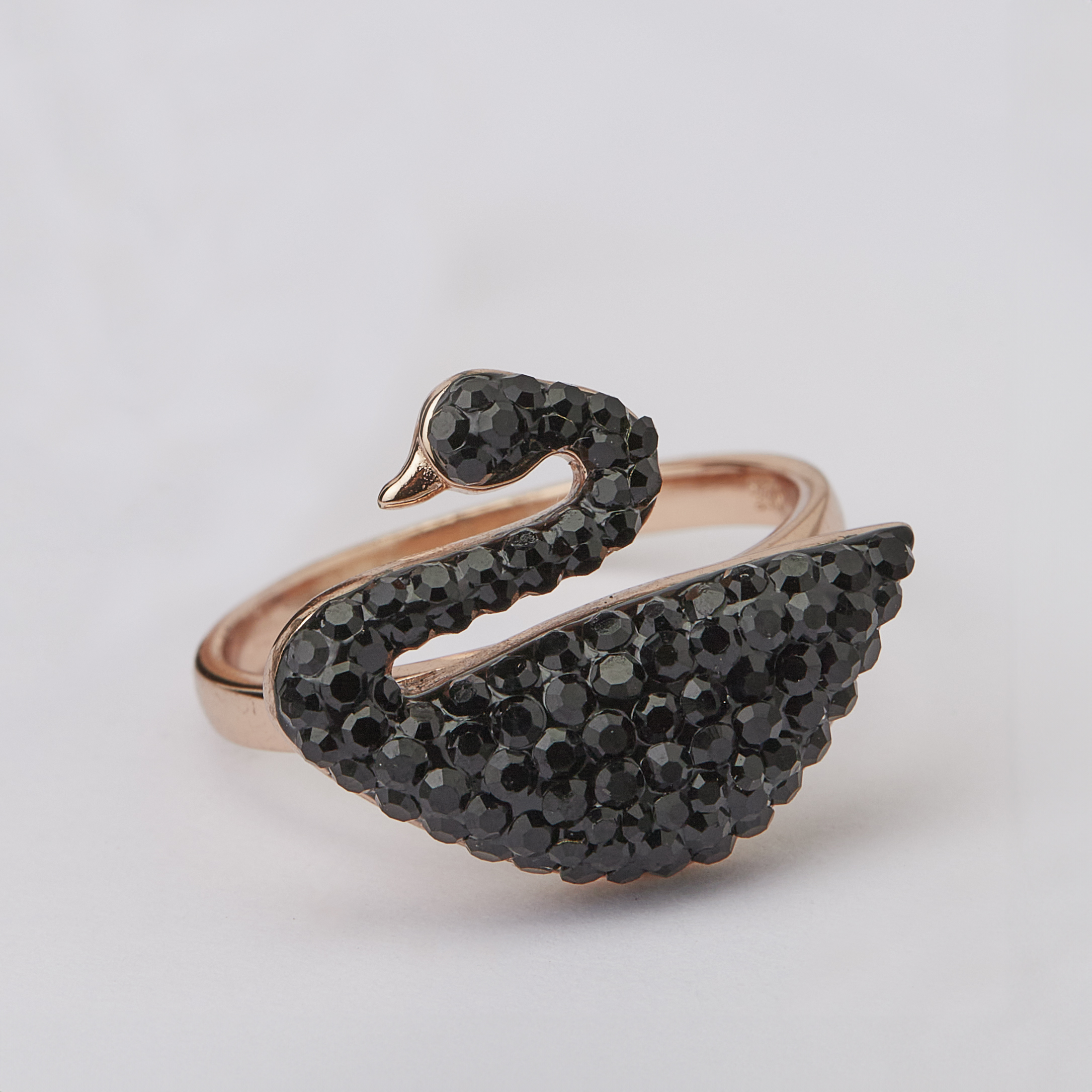 Midnight Grace Black Swan Ring