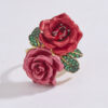 Crimson Rose Garden Cocktail Ring