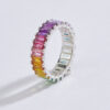 Rainbow Ombre Baguette Eternity Band
