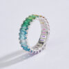 Rainbow Ombre Baguette Eternity Band