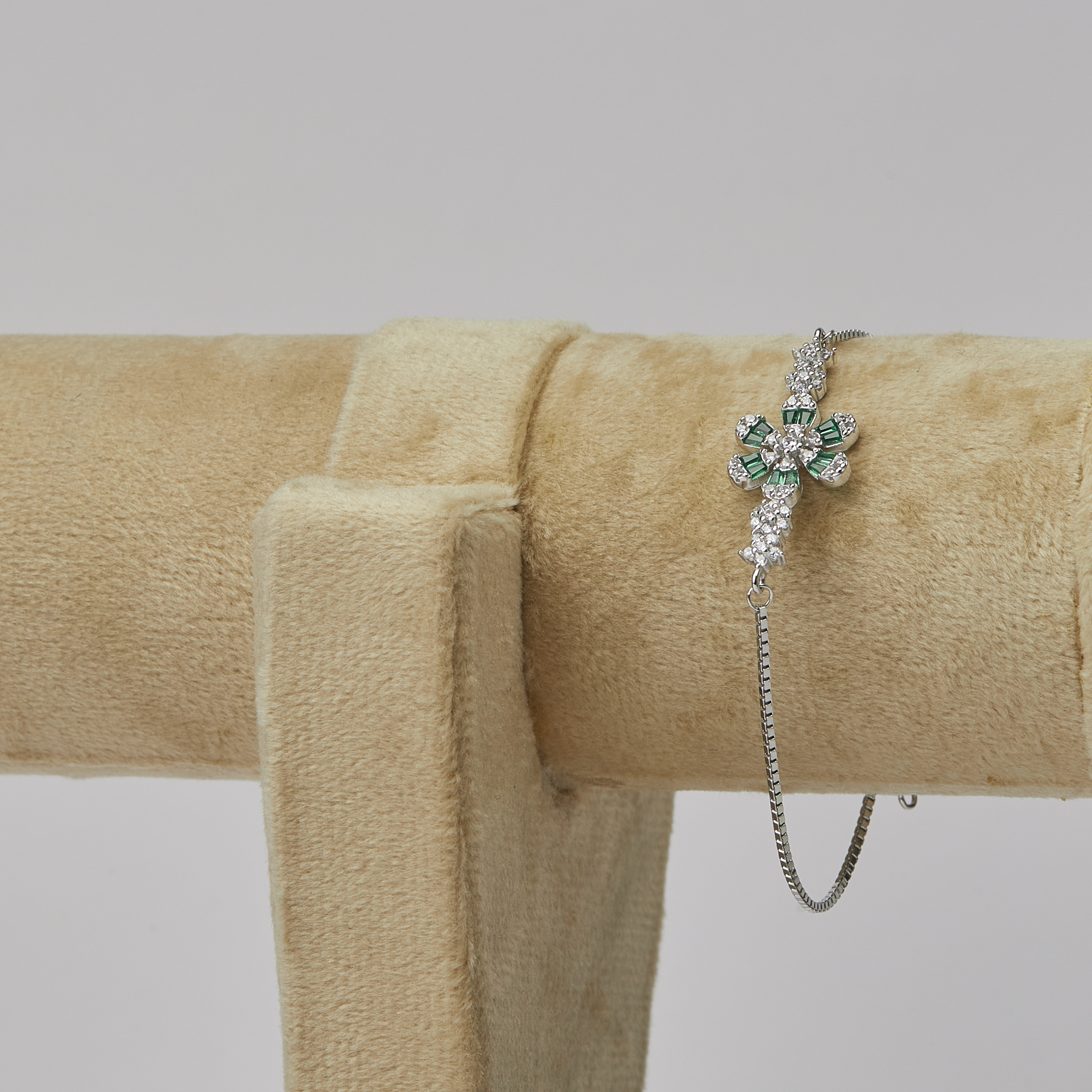 Emerald Green Baguette Floral Slider