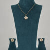 Vintage Floral Polki & Ruby Pendant Set