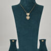 Everlasting Love - Double Heart Moissanite & Pearl Set in 22kt Gold-Plated 925 Silver
