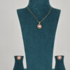 Eternal Circle Ruby Halo Pendant Set
