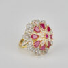 Ruby & CZ Floral Statement Ring