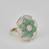 Emerald & CZ Pav? Flower Ring