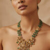 Royal Vedic Nakshi Pendant with Emerald Accents