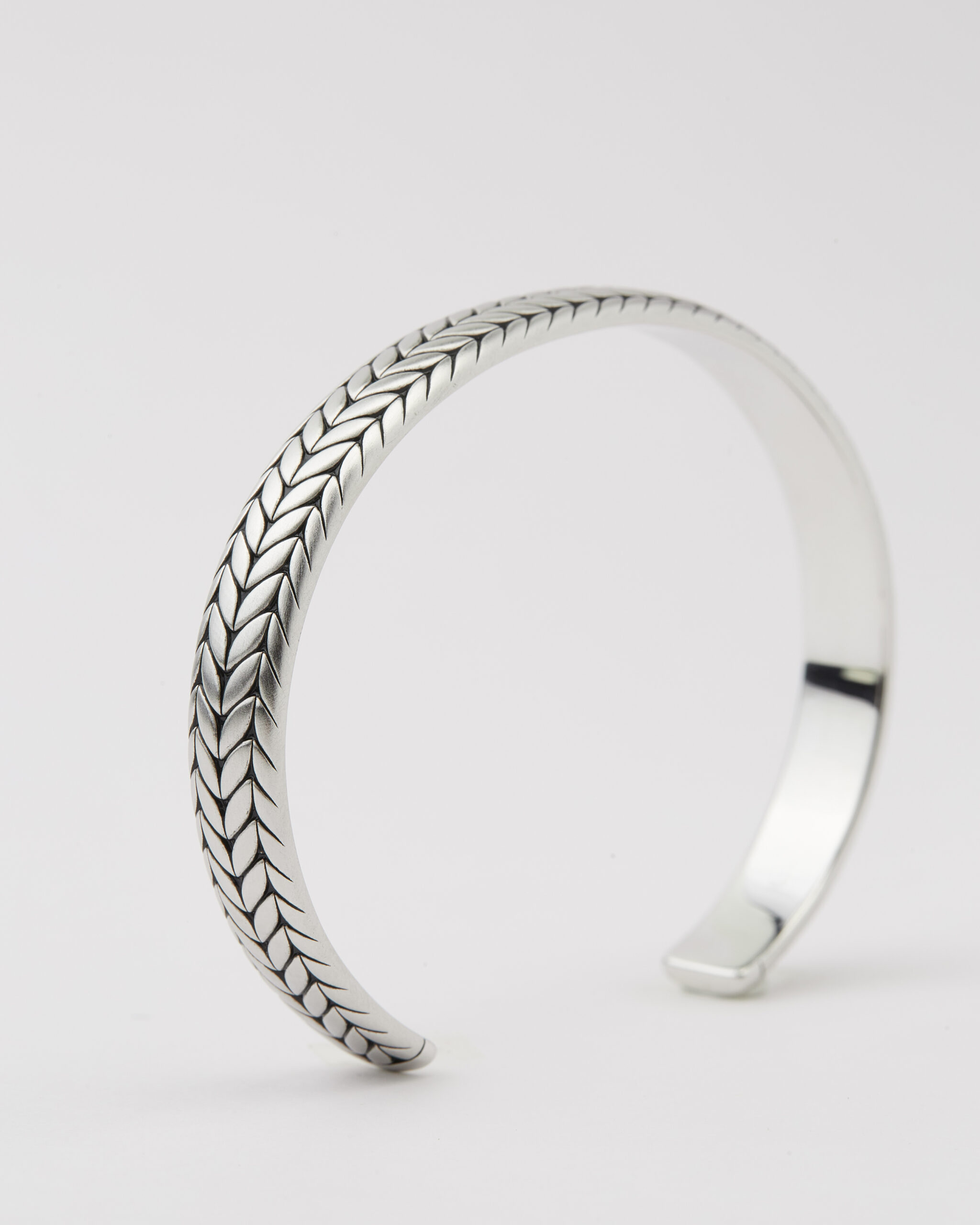 Herringbone Textured Statement Cuff